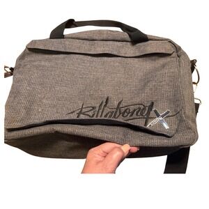 Billabong Mens Messenger Bag Grey Heathered Crossbody Laptop Satchel Embroidered